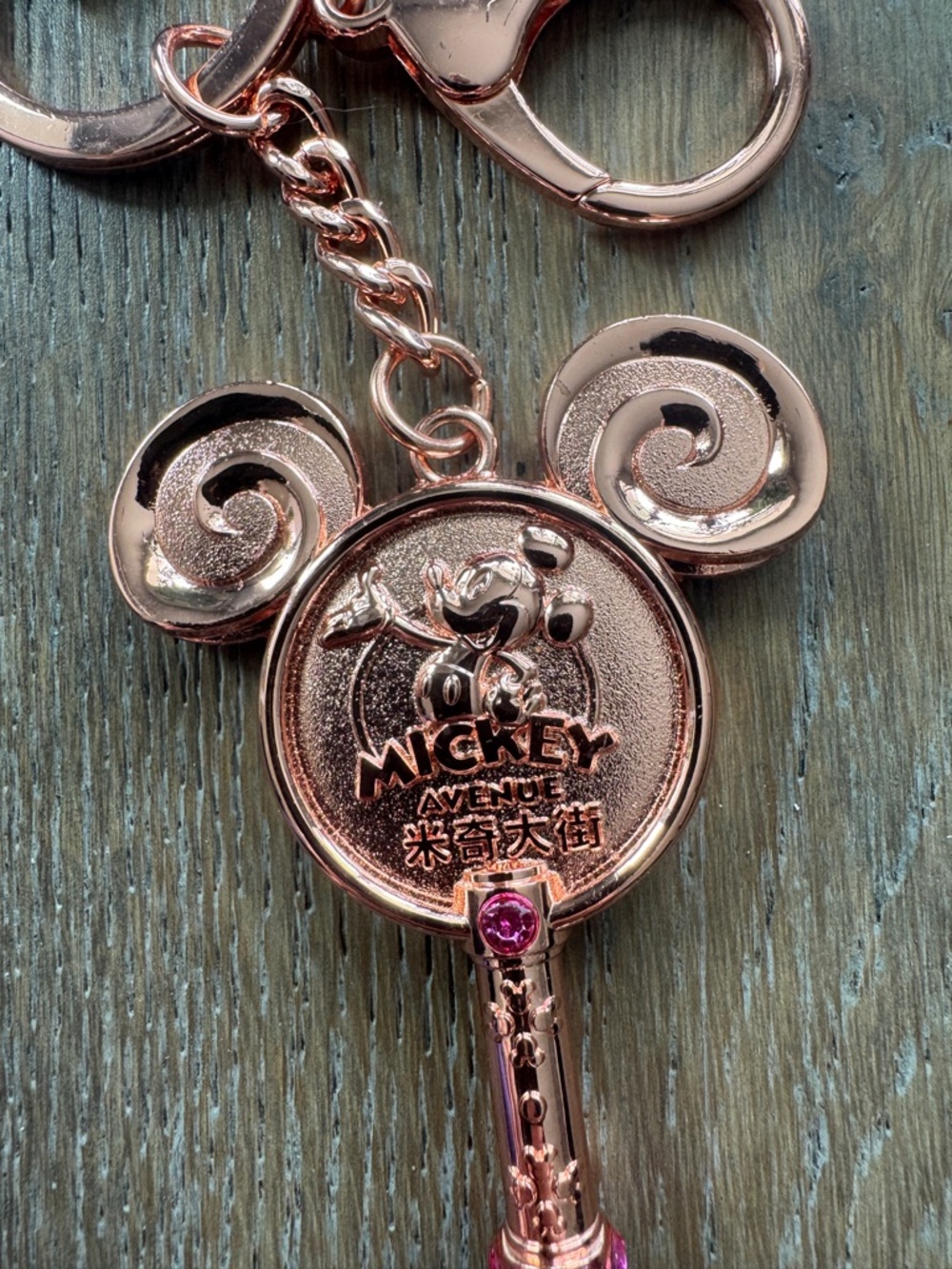 Rare Shanghai Disney Rose Gold Mickey Key shaped Collectible Keychain - Picture 2 of 7